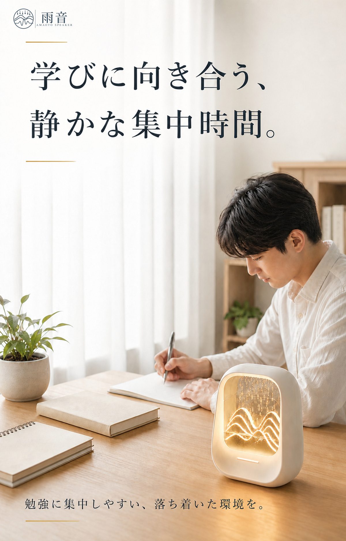 学びに向き合う、静かな集中時間。勉強に集中しやすい、落ち着いた環境を。